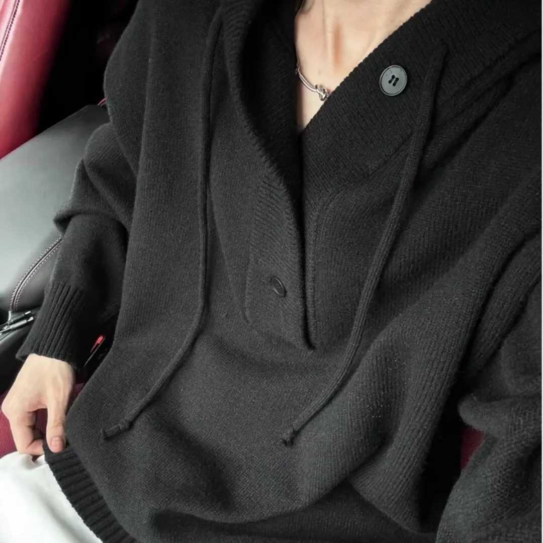 men's autumn and winter Sweater new style lazy loose hooded pullover knitted sweater M261016