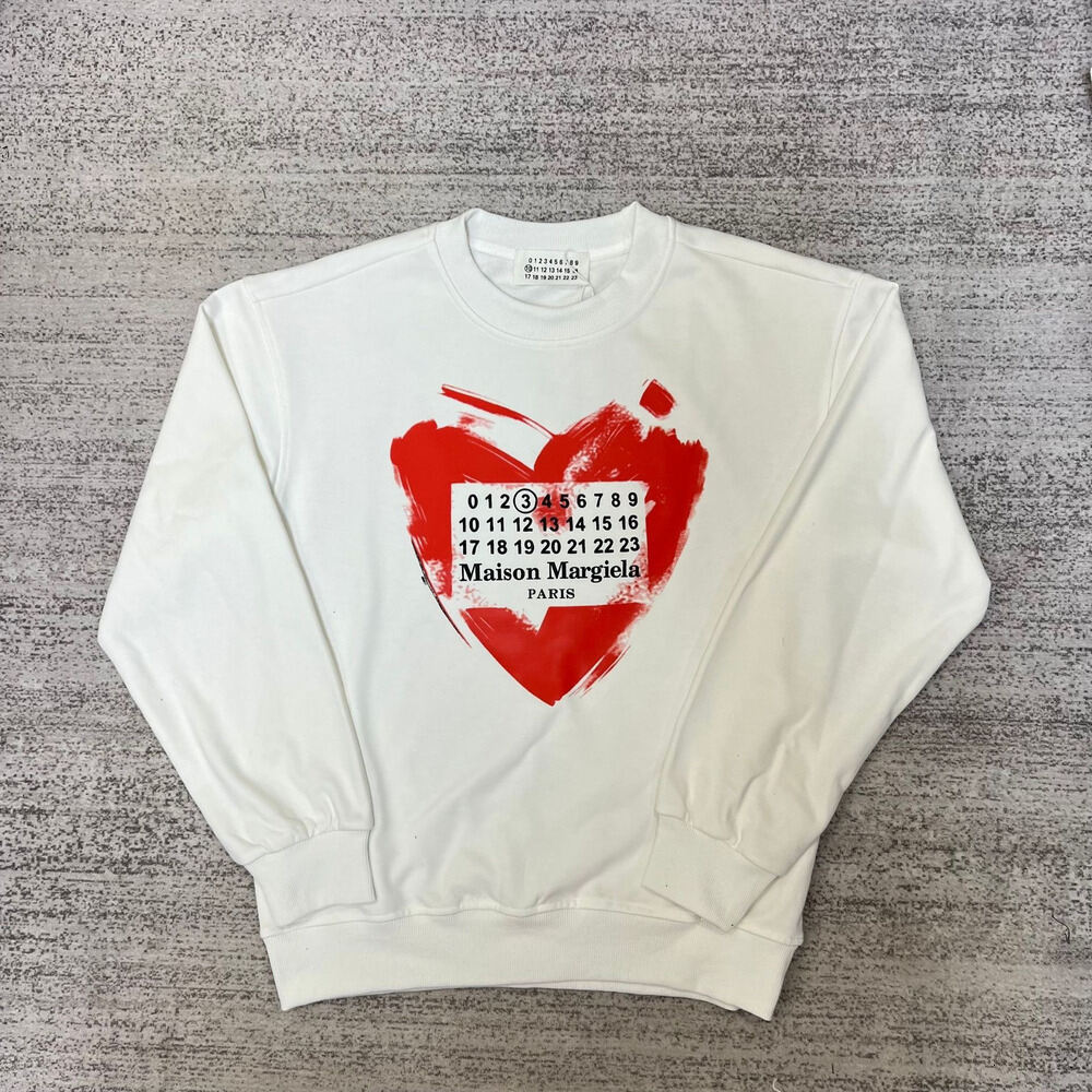 Mm6 Hoodie Men Sweater Simple Designer Classic Mm6 Hoodie Retro Digital Pattern Graphic Cotton Hoodie Luxury Brand Calendar Maison Hoodie Margeilali