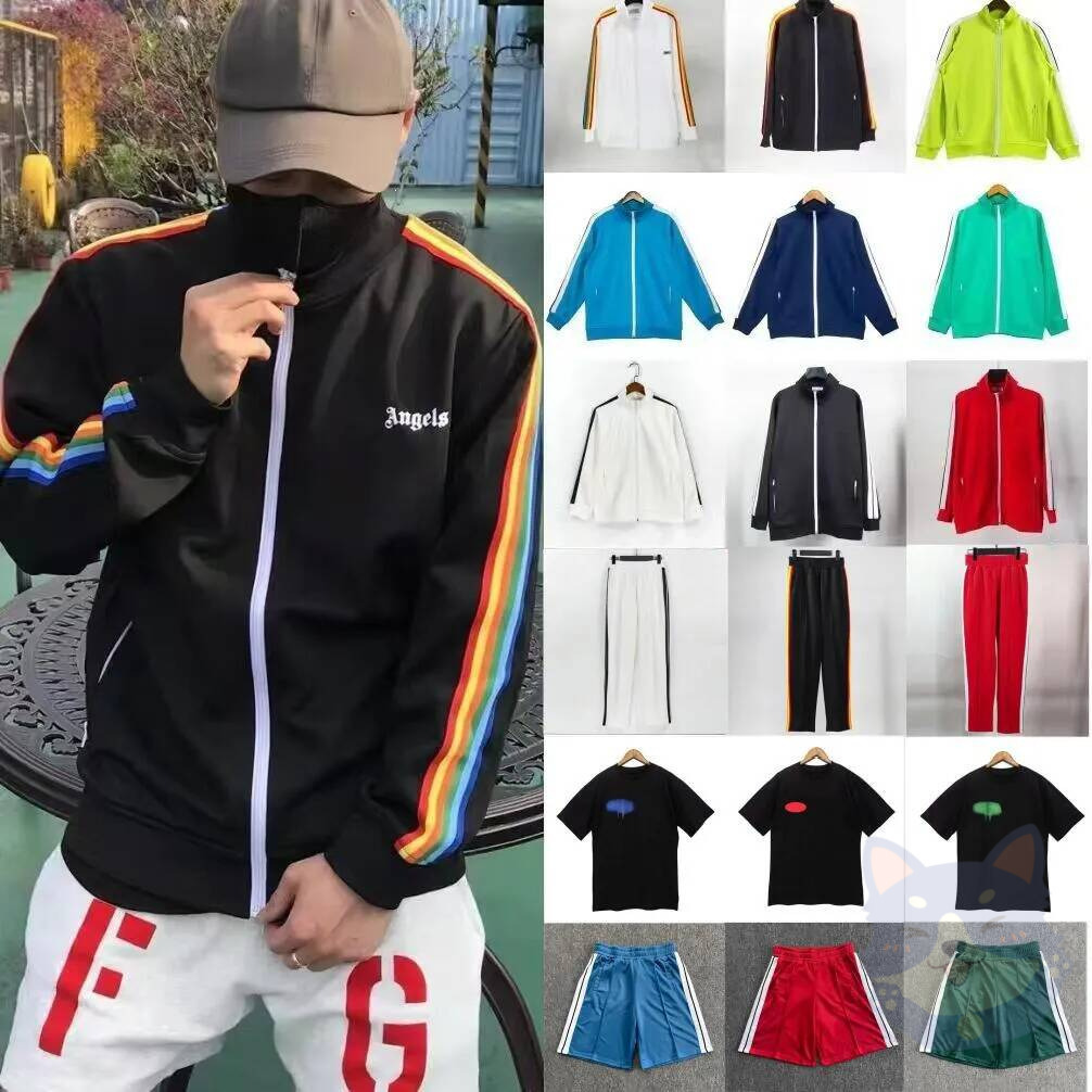 Palm Coat Set Mens Tracksuits Angletracksuit Sweatshirt Joggers Suits Sweatpants Sportswear Embroidered Letter Pattern Casual Loose Neck Zip Up Hood