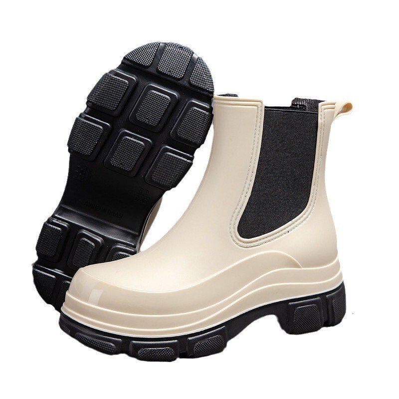 Asgard Women's Summer Non-Slip Waterproof Rubber Mid-Calf Garden Platform Boots Outdoor Lady Lightweight Rain Shoes