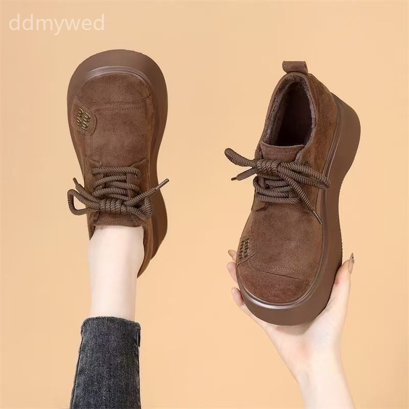 Women's Suede Platform Loafers 2025 New Arrival Chunky Sole Casual Shoes