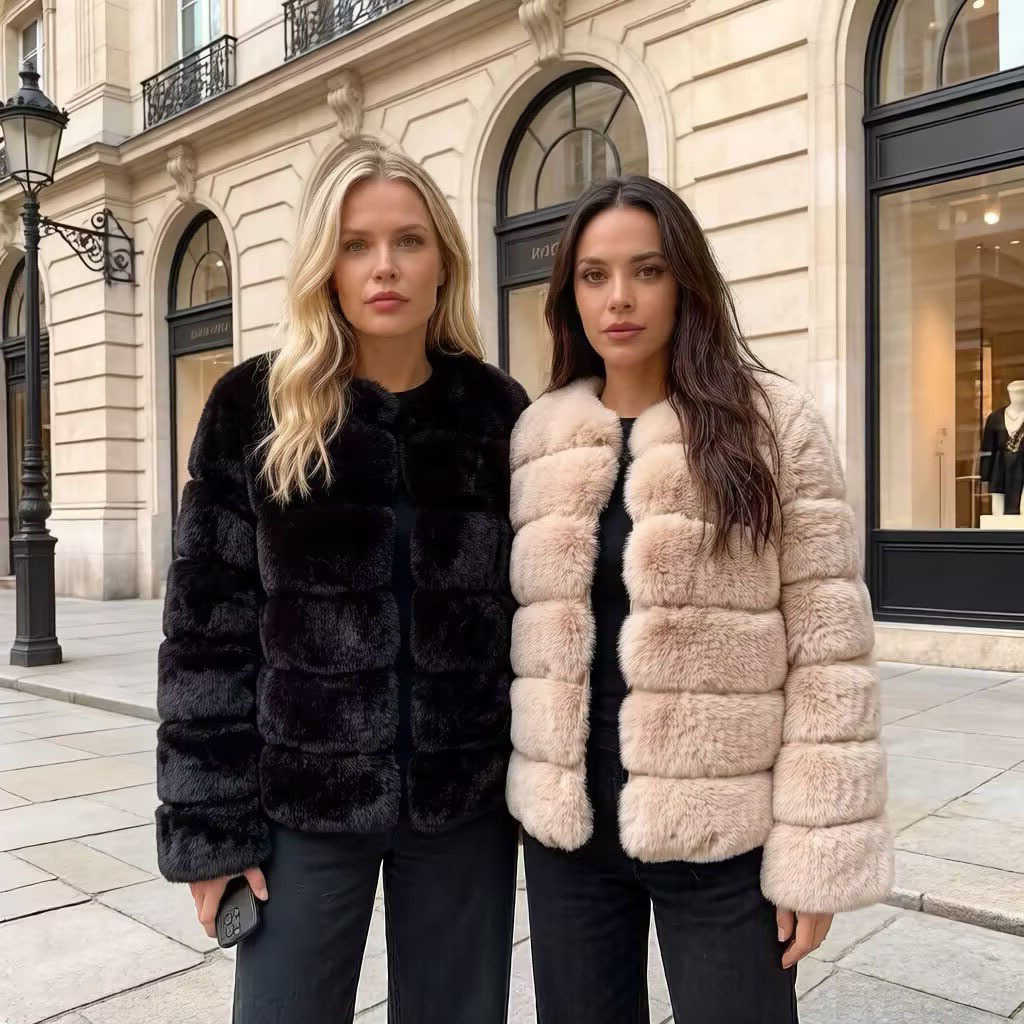 Fluffy Women's Fur Coat Winter Hot Selling Fur Coat Long Slve Ladies' Fur Winter Clothin S261016OAY4