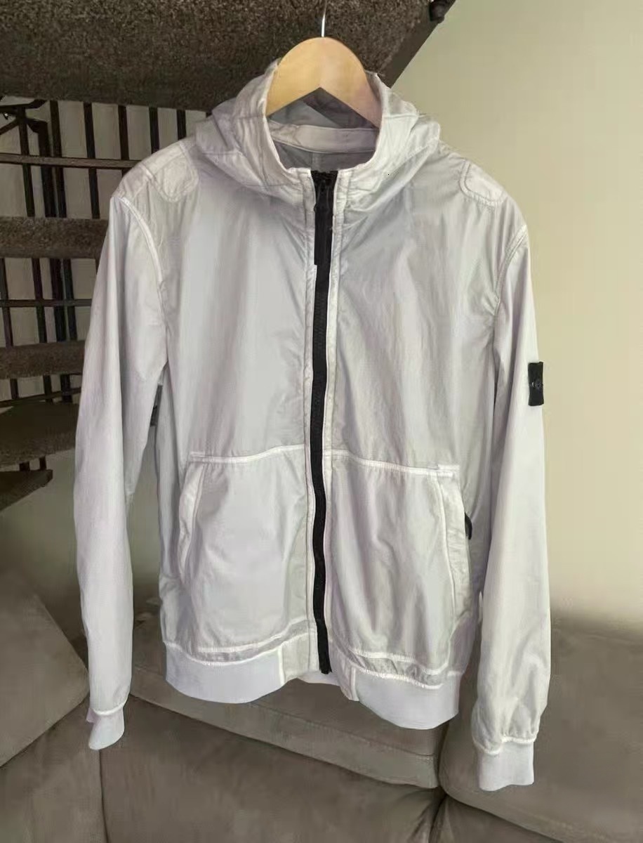 Stone Mens Hooded Windbreaker Jacket Lightweight Waterproof Sun Protection Coat Zip Up Casual Streetwear Outdoor Running Hiking Jacket stone hoodiee