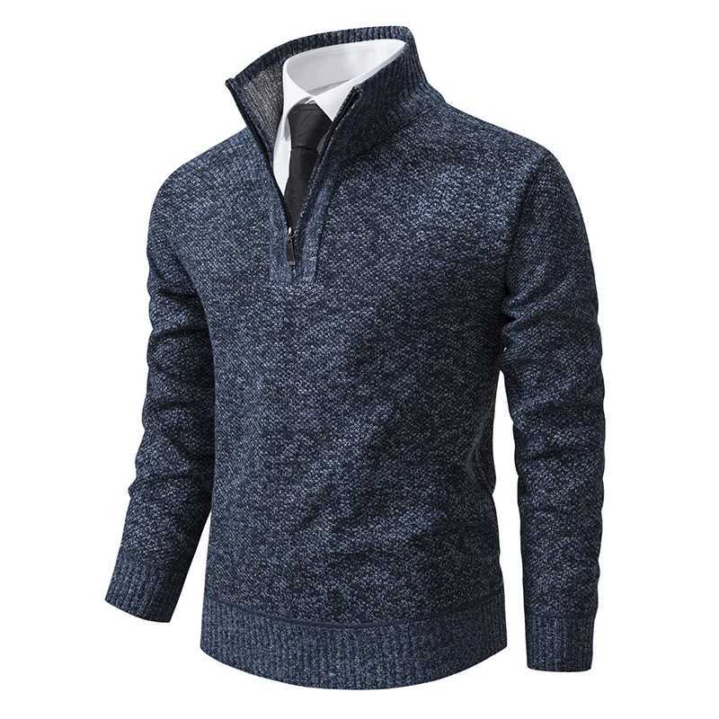 Winter Autumn And Men's Pullover New Knitwear Solid Color With A Bottom Shirt Grab Flce Warm And Comfortable Sweater M261016