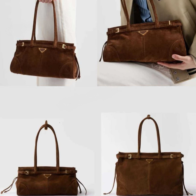 10A Shoulder Bags Suede Brown Shoulder Bag Womens Designer Totes Bag Soft Lux Leather Luxury Handbag Casual Mens New Tote