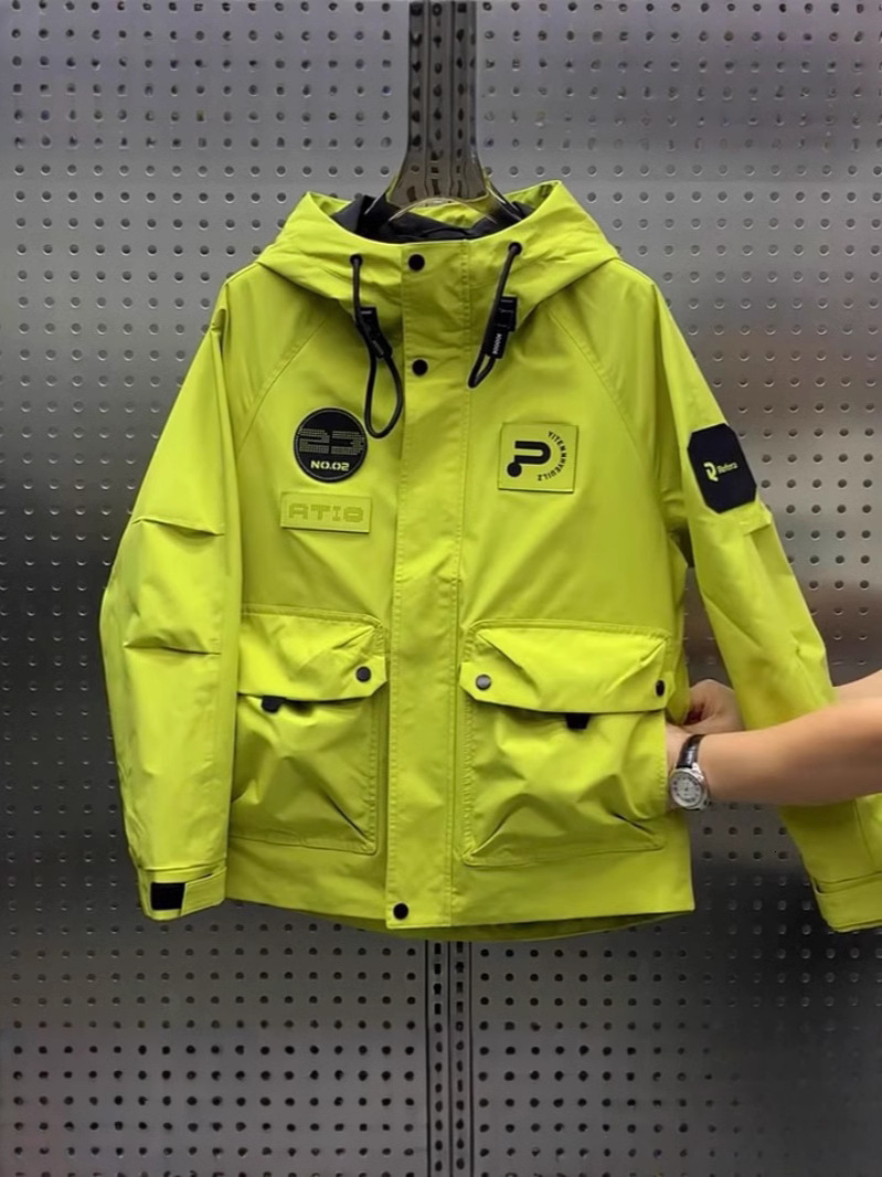 Jacket Spring Autumn New Workwear Hooded Loose Coat Korean Style Versatile Windbreaker Youth Men's Clothing Hooded Zipper Jacket Windproof And