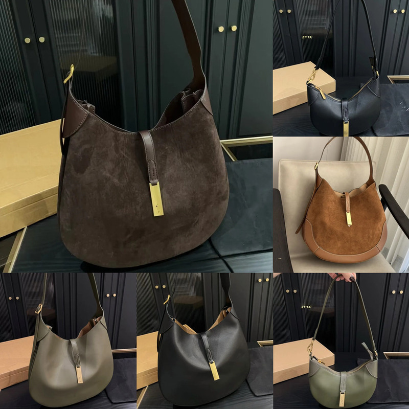 Shoulder Bags Evening Bags High quality cowhide suede polo id bag sac Womens designer shoulder bags Luxury handbag tote leather Hobo weekend moon bu