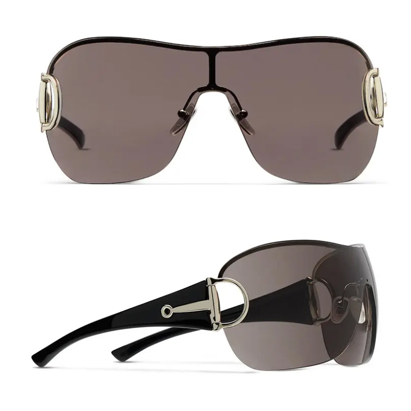 865675 Rimless Frameless Mask Sunglasses Men Designer sunglasses For Women Shield Sunglasses 2174S La Famiglia Collection Street style Punk Eyewear