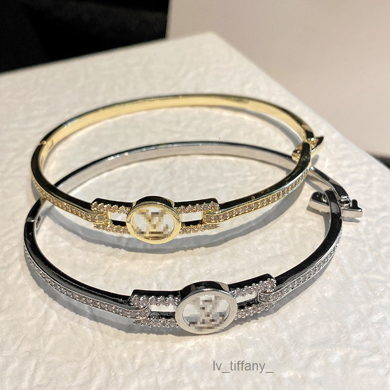 Diamond letters Bangle Designer Bracelet starry sky bracelet for women Luxury Gift fashion full diamond Copper bracelet Wristband