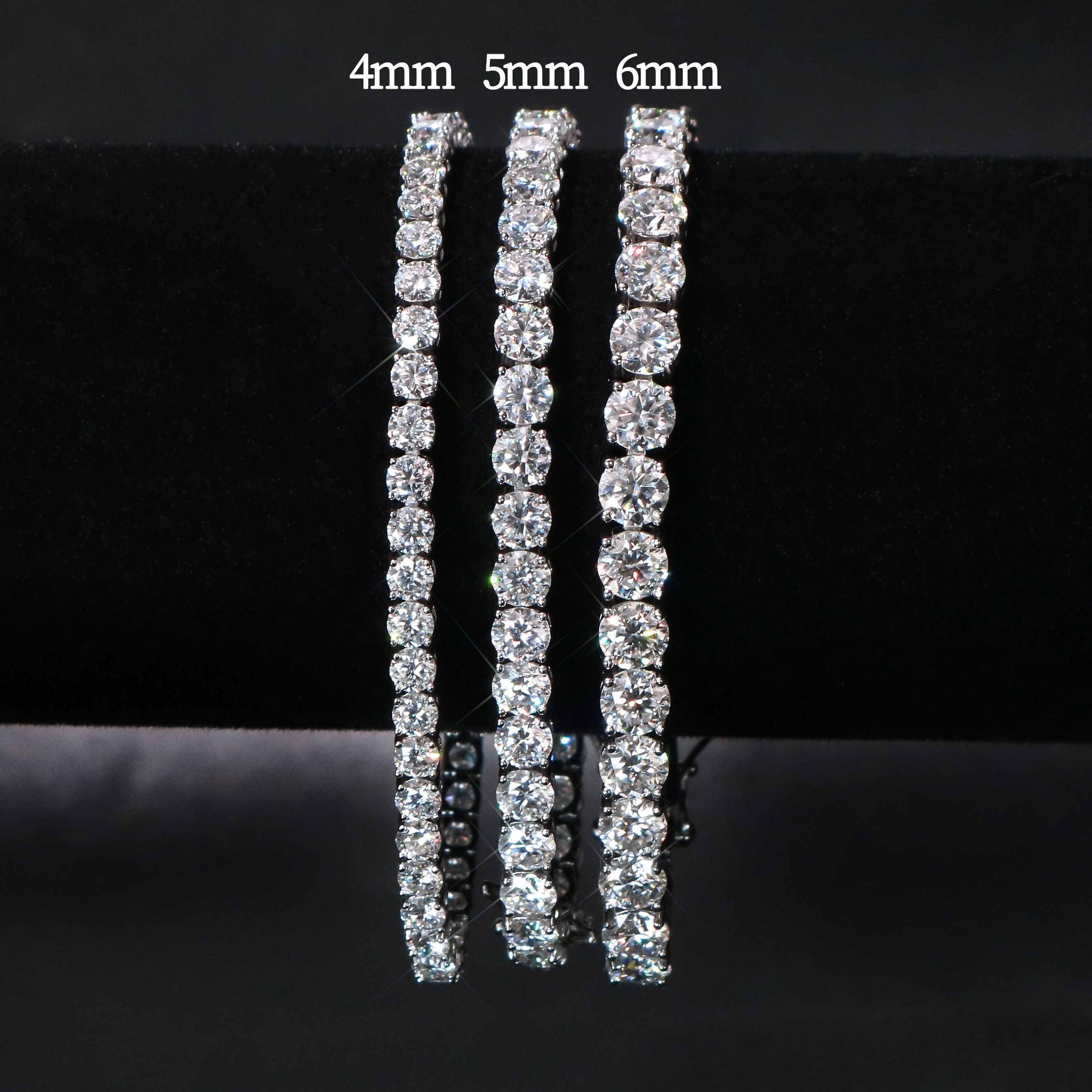 3mm 4mm 5mm Moissanite Bracelets Women Tennis Bracelet VVS Diamond Iced Out 925 Silver Tennis Bracelet
