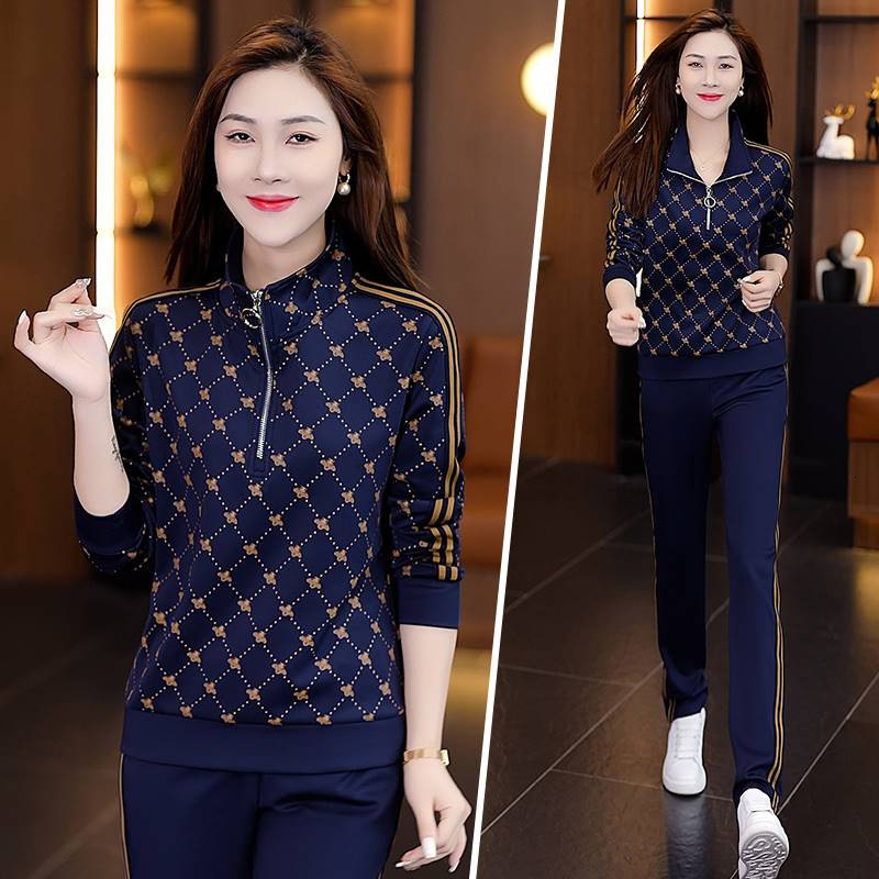 High-End Fashion Daily Luxury Clothing High-Quality, Age-Reducing Athletic Wear For Moms, Featuring New Oversized, Pull-Over, Half-Zip Sweatshirt Ru