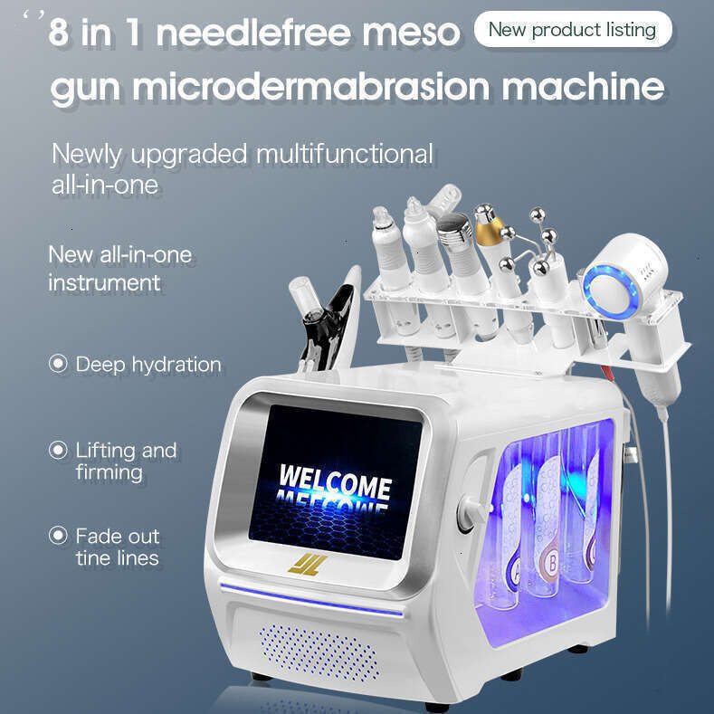 Professional Beautygen Oxygen Thermal Bubble Skin Cleaning Rejuvenation Collagen Remodeling Wrinkle Acne Aging Skin Removal 8 In 1 Beauty device Wit