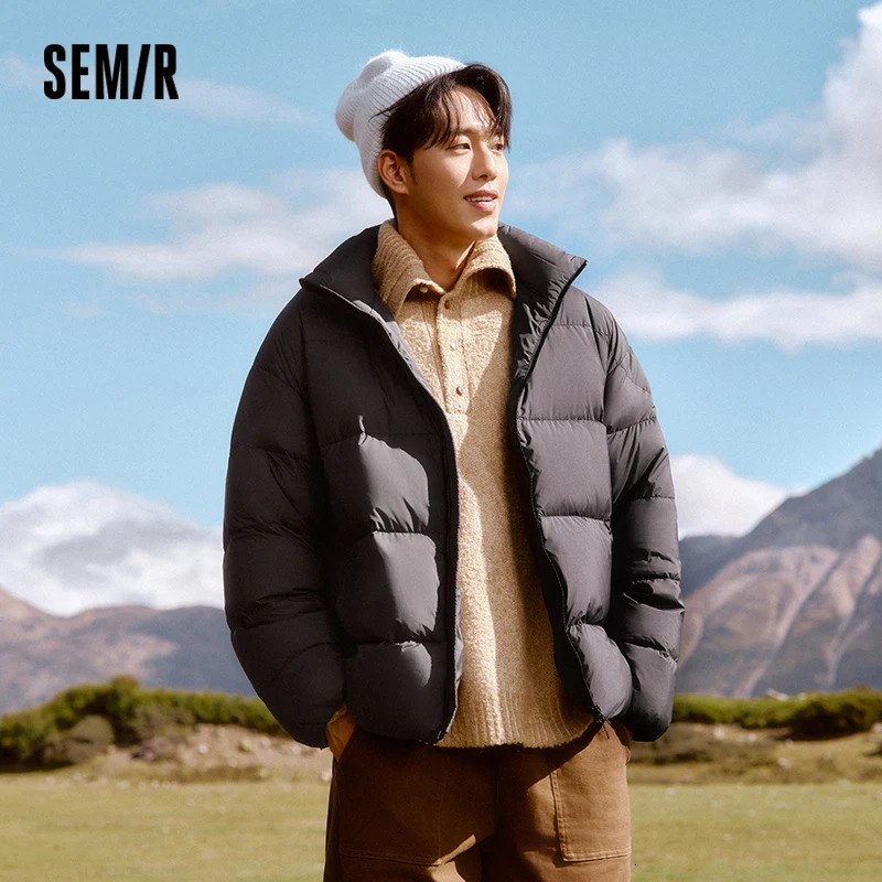 Semir Down Jacket Men Winter Threeproof Windproof Waterproof Stain Resistant Thick Stand Collar Puffer Coat Lightweight Warm 261019