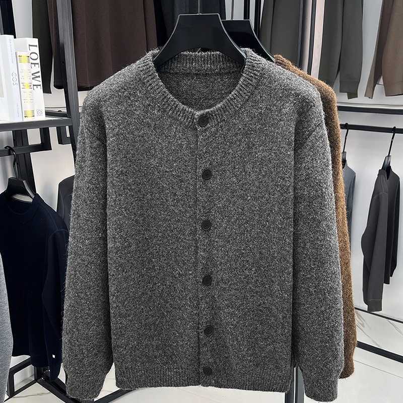Autumn Quty Sweater Men's Knitted New Solid Color Round Neck Long Slve Cardigan Fashionable Exquisite Men's Clothing M261016