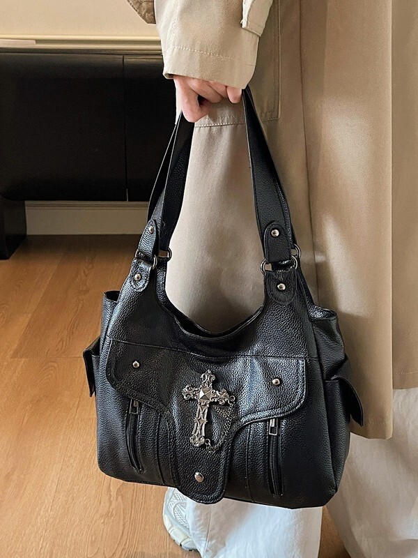 Luxury Brand Designer Bag Women's Cross-Border New Spring Summer Fashion Trendy Shoulder Bags, Large-Capacity Retro Simple Handbags And Tote Ba