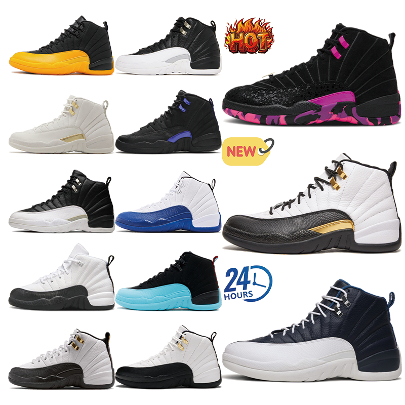 Taxi 12 12s designer basketball shoes men women Black Light Blue Print Pearl Pink Flu Game French Blue Playoff mens trainers outdoor sneakers