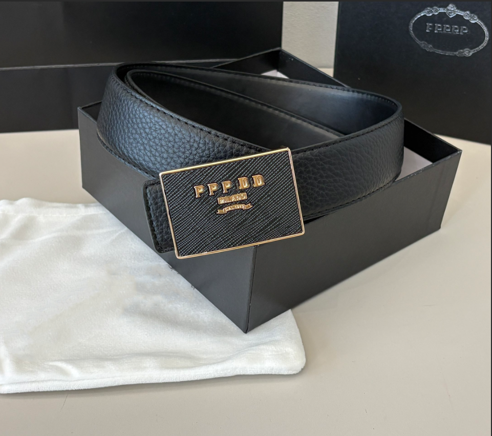 designerriem voor heren Moderiem Heren Luxe en Dames Zwart Ceinture Luxe Zilveren gespen Gestreept Zijkant Casual stijl met doos