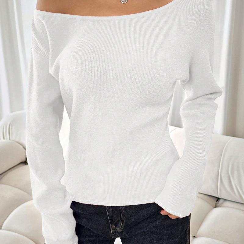 Designer Women's Solid Color Long Sleeve Knit Sweater Round Neck Slim Waist Pullover Top Y2K Casual Fall Winter Basic Streetwear