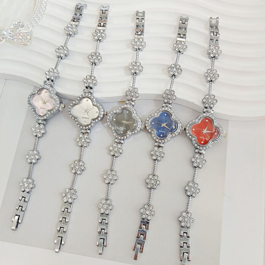 ss-Border Live Streaming Hit Product: High Aesthetic Value Floral Design Diamond-Encrusted Watch, Niche Light Luxury Four-L ljh456