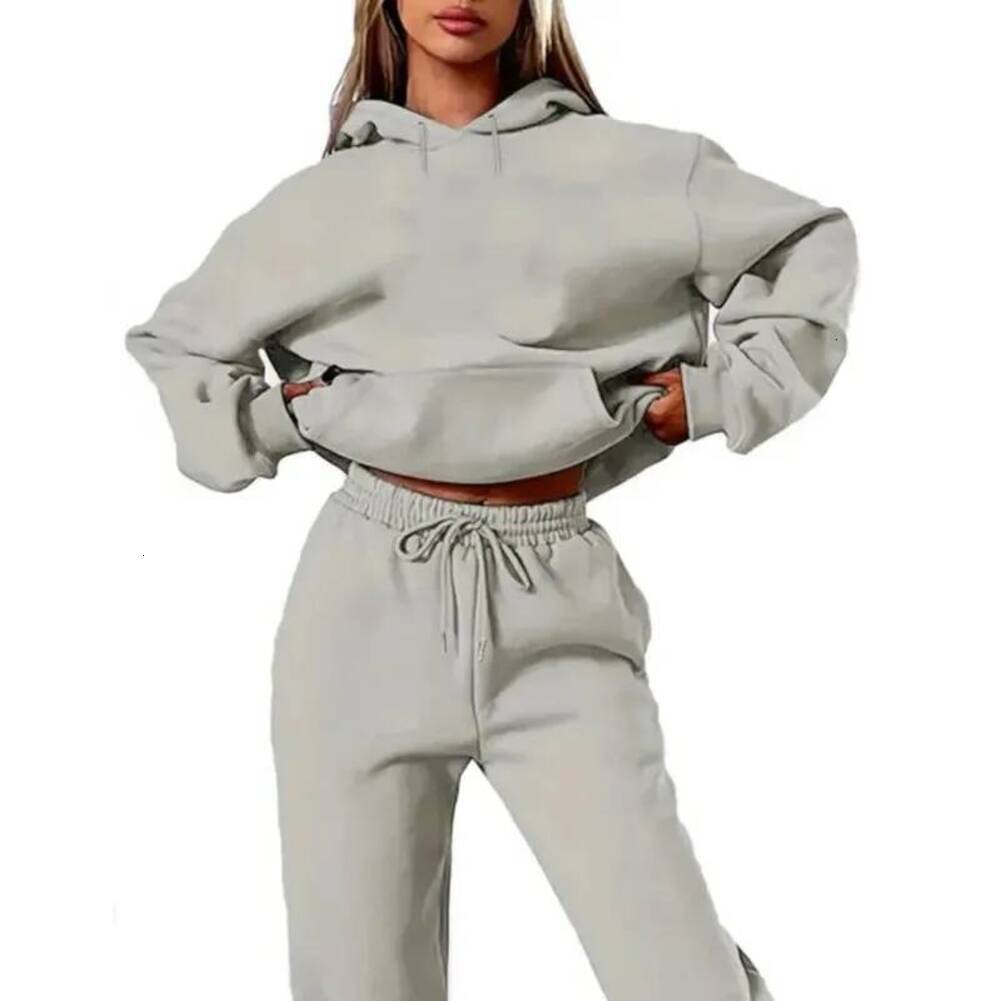 2026 New Designer Women's Hoodies outdoor Yoga 2 Piece Letter Printing Sports Suit Sportswear Jogging Hooded Clothes Hoodie Sweatpants Luxury L