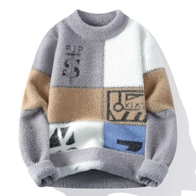 men's 2024 winter new style sweater knitted long slve Warm Men Fashion Sweaters Thicken Warm wool pullovers Sweater male M261016