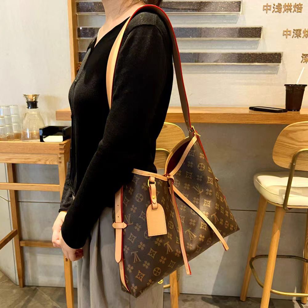 large tote bags designer bag high quality 2pcs set Top quality Women leather handbag designer lady clutch purse retro shoulder Medieval pack