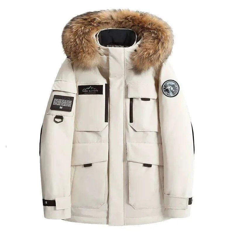 Fashion Parkas Male Casual Warm Jackets New Winter Mens Hooded Fur Collar Duck Down High Quality Waterproof Coats 7d