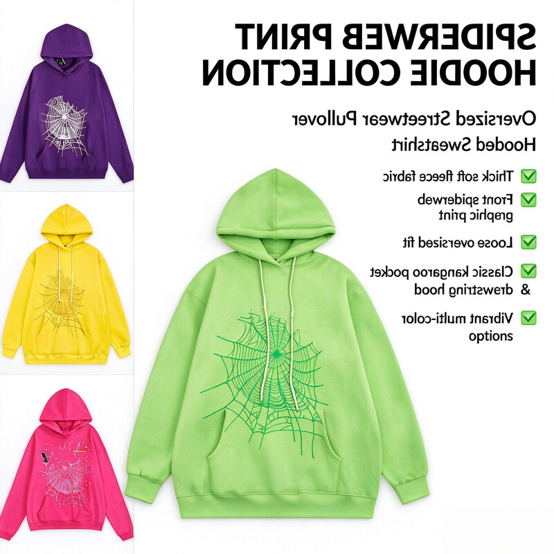 Men Hoodie spider Designer hoodie Pullover High Quality Men Women Fashion Loose Sweatshirts Pant Man Casual Black White Floral Clothes Fashion Tops