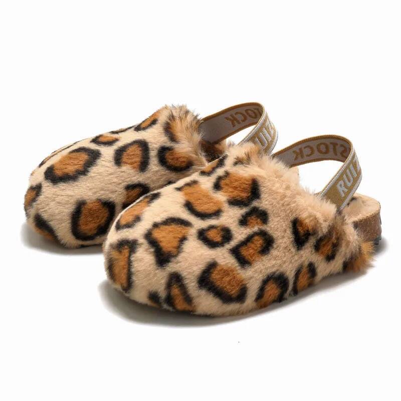 Autumn Winter Parent-child Children's Cork Cotton Girls' Boys' Plush Thermal Sandals Slippers Kids Shoes J261019
