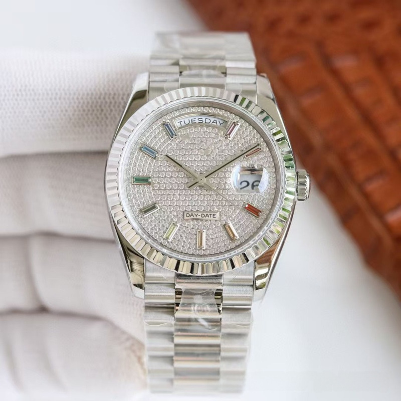 High-quality AAA watch - Men's Sunday calendar type watch with dual calendars, fully automatic mechanical movement, 40MM, diamond watch