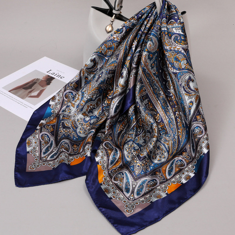 Cross-Border 90 designer Large Square Silk for Luxury goods Women 2025 New Spring Summer High-End Korean Version Versatile Thin Small Scarf Shawl