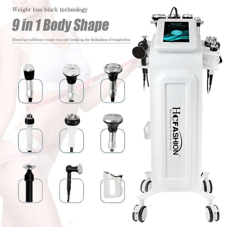 Non-Invasive 9 In 1 Lipolysis Body Slimming Vacuum Cavitation Radiofrequency Face Tightening Body Massage Weight Loss Skin Firming Instrumen