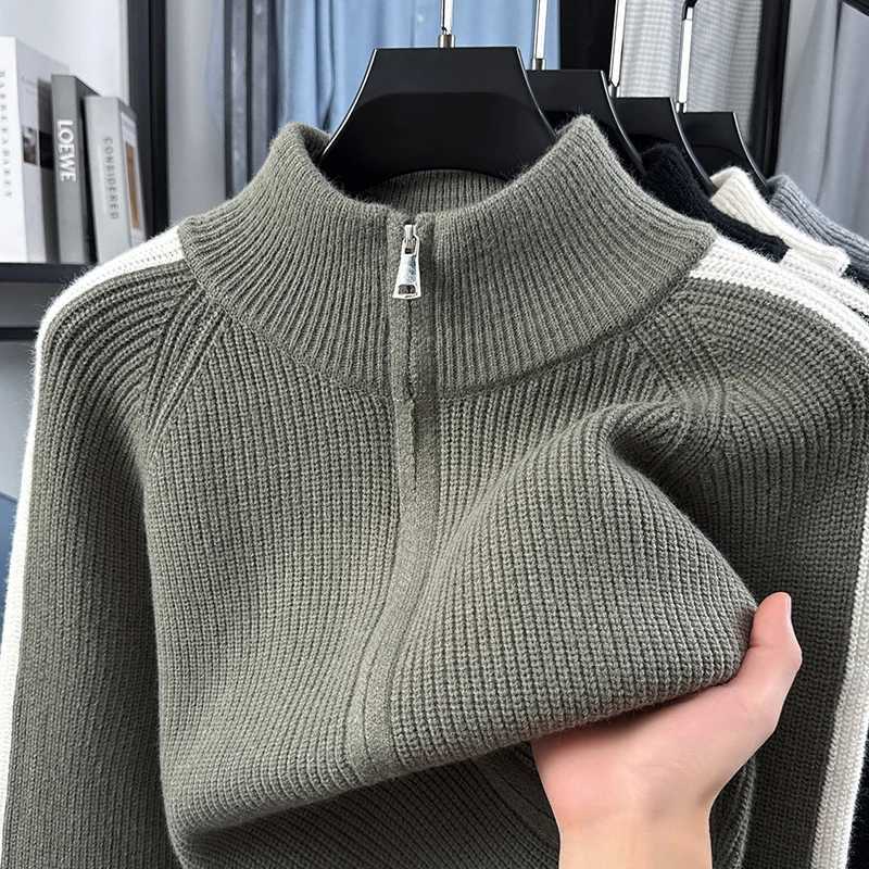 Cardigan High End Men's Knitted Trendy Brand Casual Contrasting Color Autumn Winter New Korean Casual Personzed Sweater Coat M261016