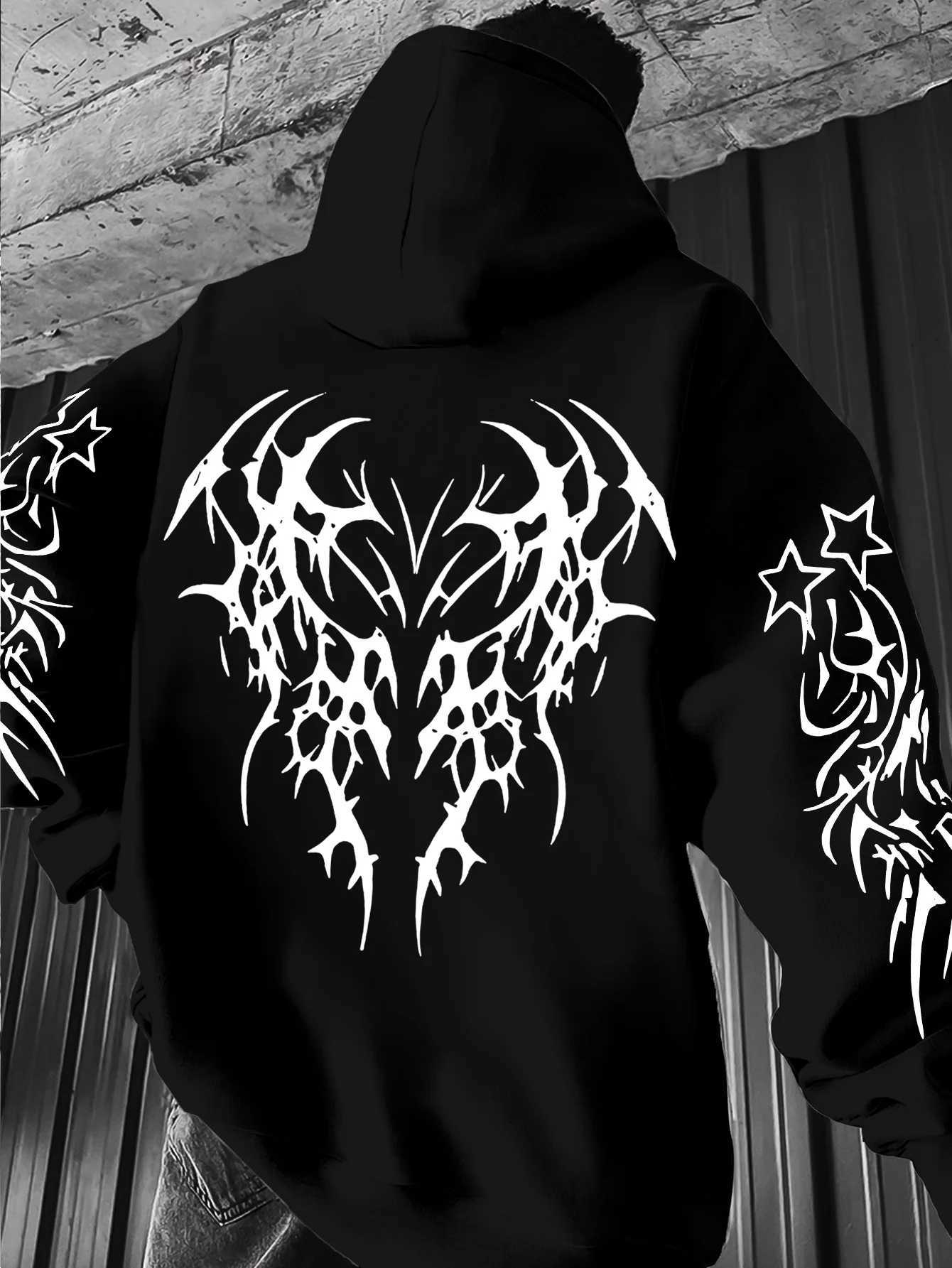 Autumn and winter men's hooded sweater with 3D printing warm comfortable casual skating hip-hop outdoor clothing T261019