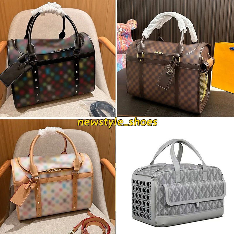 2026 10A Luxury Designer Tote Bag for Cats & Dogs High Quality Breathable Brown Leather Pet Carrier Travel Handbag Casual for Small Pets Shopping