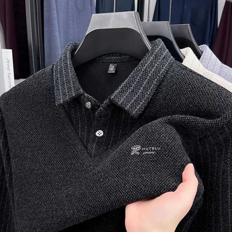 Patchwork Mens Label Sweater Collar Stripes Plush Wool Liner Knitted Thickened Sweater Brand Print Thermo Menswear M2610161