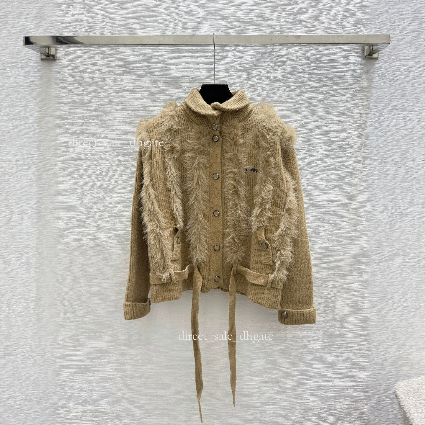 Designer 2026 Early Autumn New Collection, Solid-Color, Minimalist, High-Neck, Long-Sleeved Knit Cardigan c1c3