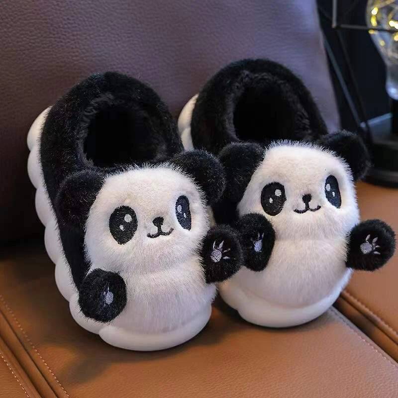Children Winter Slippers Cotton Shoes Cute Cartoon Panda Slipper Child Thick Soled Home Warm Non-slip Indoor Mother Kids Shoe J261019