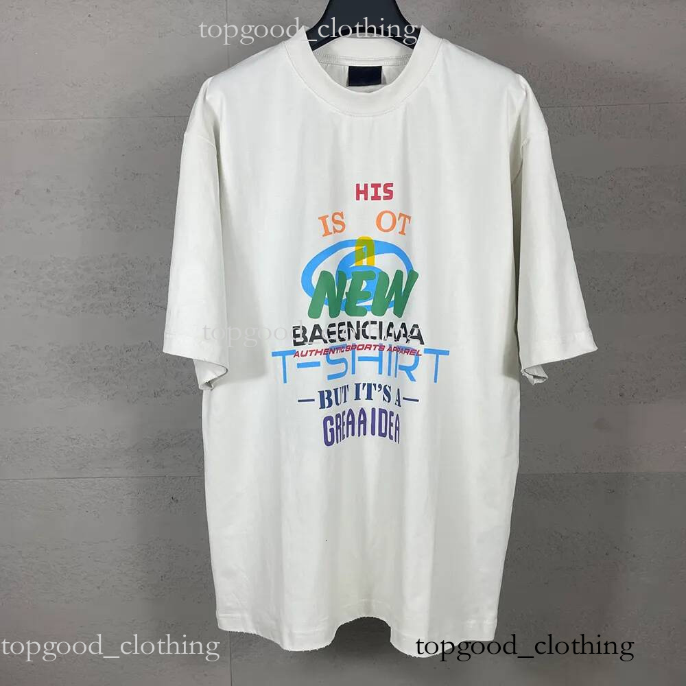 New blinciaga T Shirts Shirt Designer Ba len ci aga T Shirts Breathable cotton plus size top tees Fashionable casual luxurious Men's Clothing B