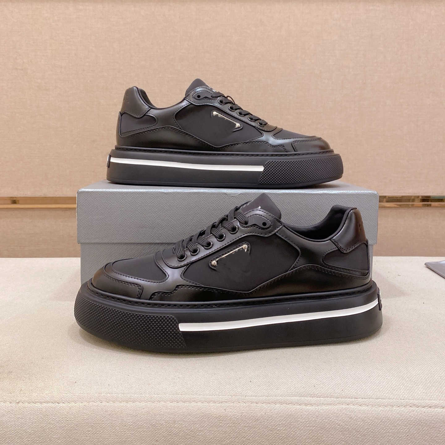 Fashionable Platform Sneakers Luxury Men Stylish Genuine Leather Thick-soled Casual Sports Shoes Breathable Trendy Lightweight Lace-up Trainers 2610
