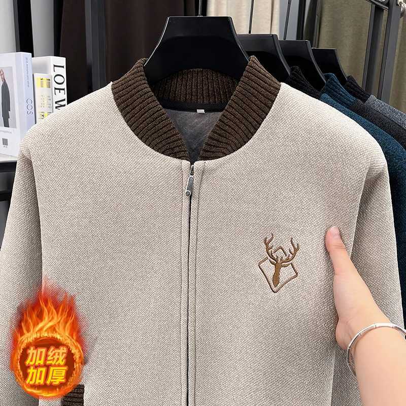 Jacket 2026 Knitted Winter Thick Men's High Quty New Zipper Casual Long Slve Sweater Jacket M261016