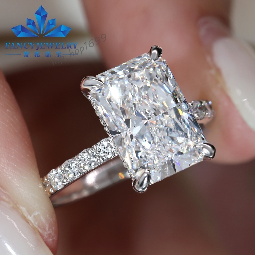 Custom Igi Certified Vvs Cvd 10k 14k 18k Gold Elongated Radiant Diamond Engagement Ring with Hidden halo Lab Diamond Ring