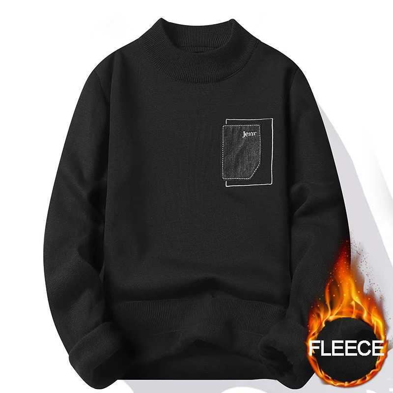 Knitwear Fashion Sweater Mens Velvet Slim Fit Pullovers Elegant Brand Brown Knitted Sweaters M2610161