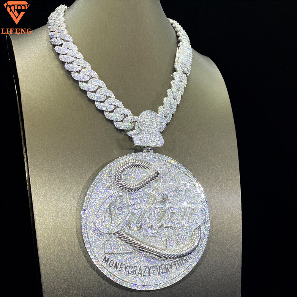 Iced Out 3D Cartoon Custom Pendant VVS Moissanite Diamond Hip Hop Men Medallion Necklace 925 Silver Gold Chain Jewelry