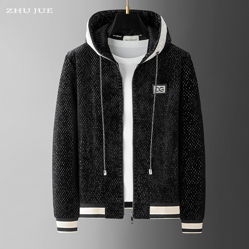 Luxury Clothing 2025 Autumn/Winter New Hooded Cardigan Jacket Men's Personalized Badge Casual Sweatshirt Hooded Zipper Jacket Windproof And War