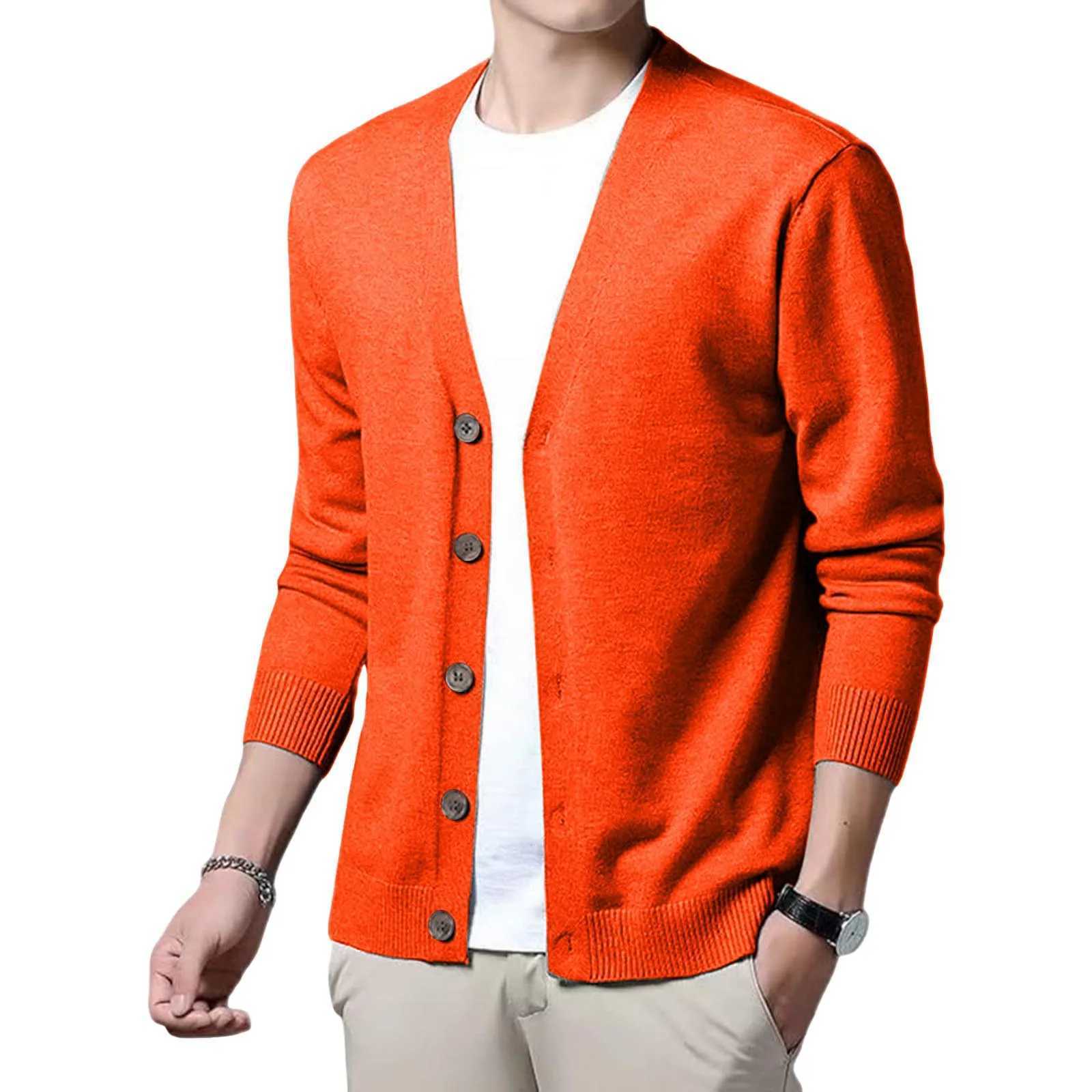 Cardigan Neck Men'S Sweater V Single Breasted Ribbed Knitted Sweater Coat Casual Vintage Light Zippe Cardigan Mens Smock M261016