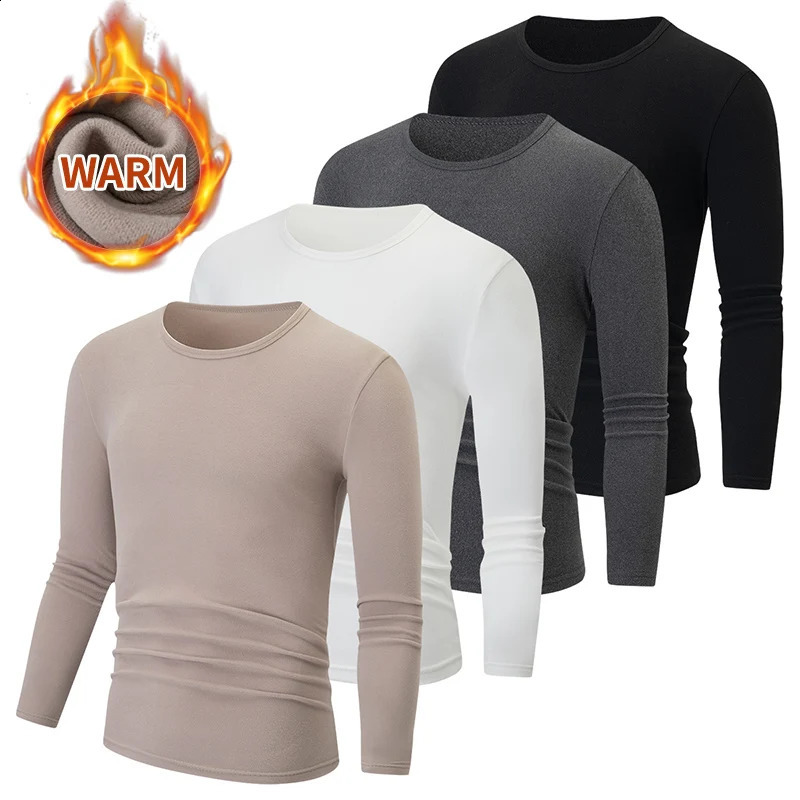 1/2/4 Piece Set Of Autumn/Winter Men's And Teenagers' Casual Warm Underwear Set Comfortable Sports Long Sleeved Thick Base Shirt 261014