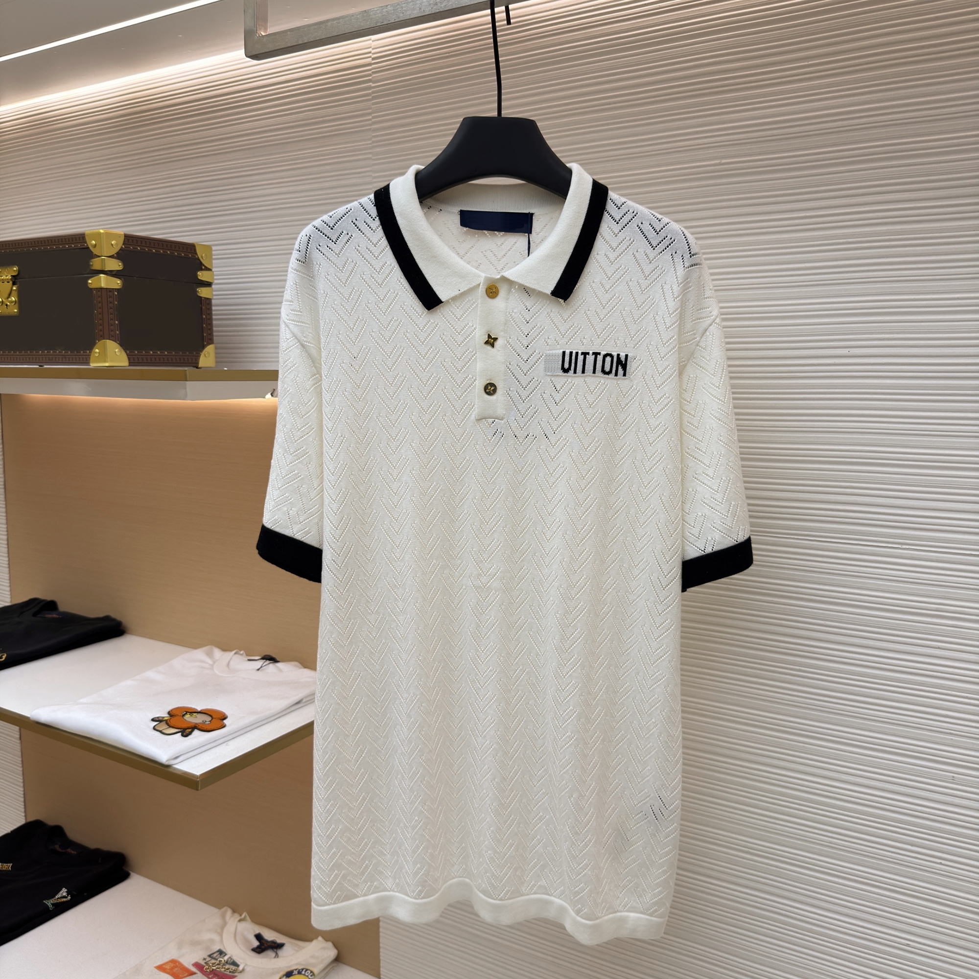 polo polo shirt Male female designers spring summer character hollow embroidery letter knitted polo shirt luxury casual fashion knitted shirt short
