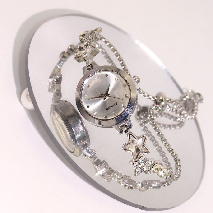 ral Diamond-Embellished Watch, Korean-Style Fashion Pull-Out Bracelet ladies For Female Students, High-Appearance Women's S ljh123