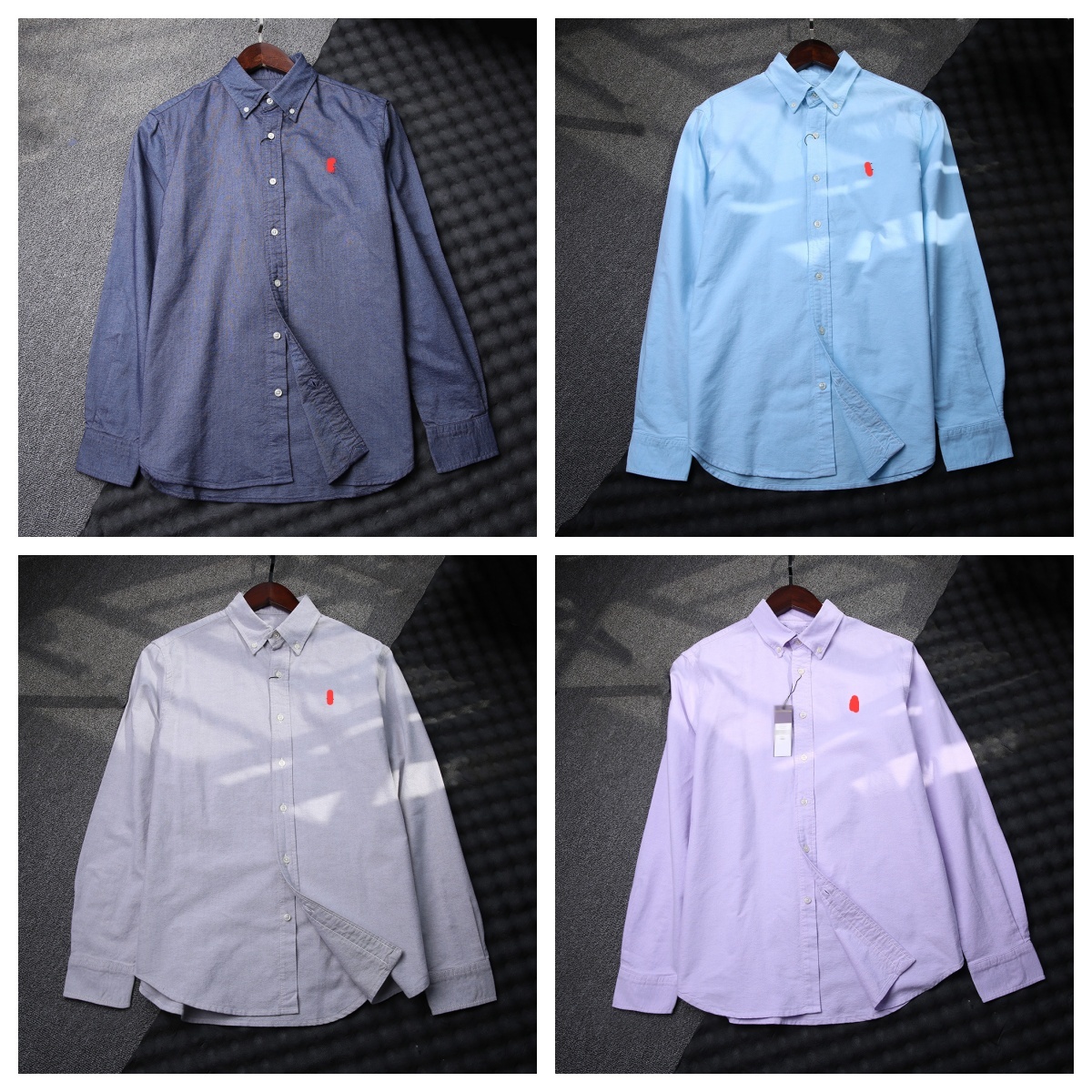 Oxford Polo Shirts Embroidery Pony Designer Long Sleeve Casual Shirts for Men's Women's Autumn Business Pure Color Fashion Shirts Match T-